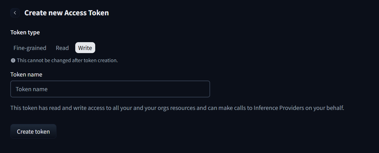 create token